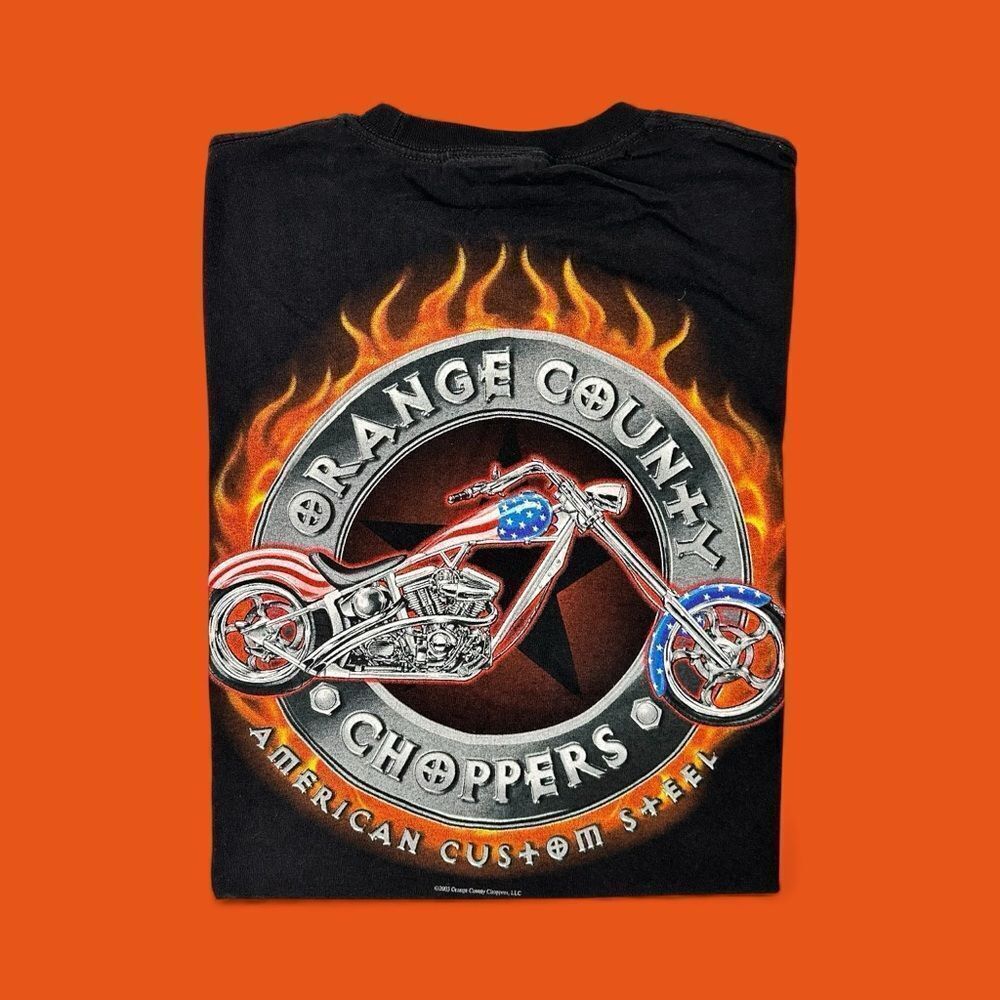 Vintage Orange County Choppers Biker T-Shirt Black Mens Large 2003